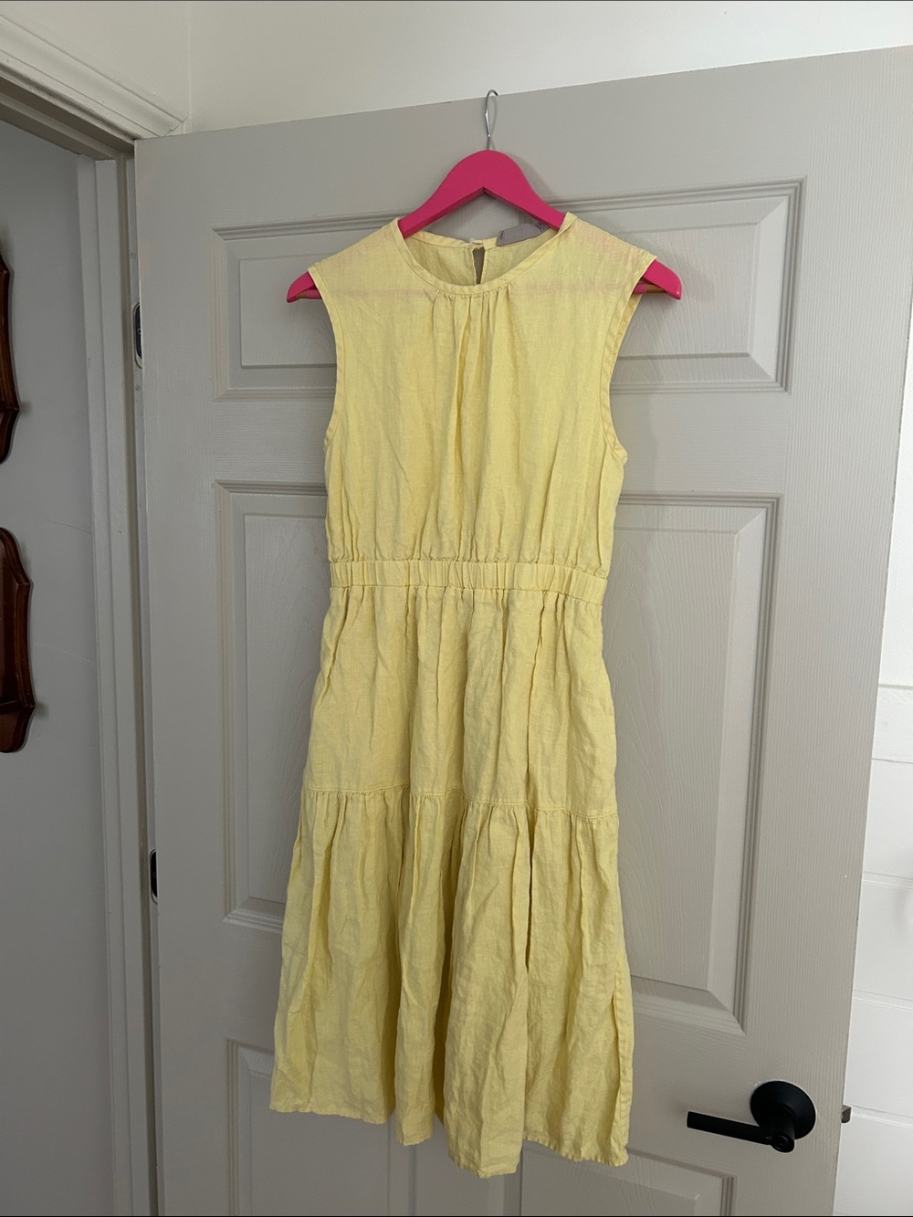 Everlane Pale Yellow Linen Dress size 4